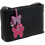 Yoshi Brompton Butterfly Charm Shoulder Bag / Leather Handbag