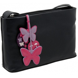 Yoshi Brompton Butterfly Charm Shoulder Bag / Leather Handbag