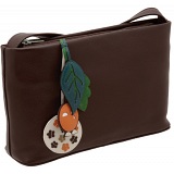 Yoshi Brompton Leaf Charm Shoulder Bag / Leather Handbag