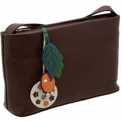 Yoshi Brompton Leaf Charm Shoulder Bag / Leather Handbag