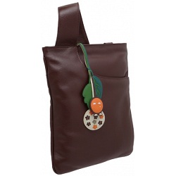 Yoshi Farringdon Leaf Charm Across Body Leather Handbag
