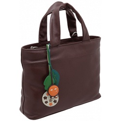 Yoshi Hampton Leaf Charm Medium Grab Bag / Leather Handbag