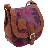 Yoshi Hutton Hand Woven Tapestry Flap Over Shoulder Bag / Leather Handbag